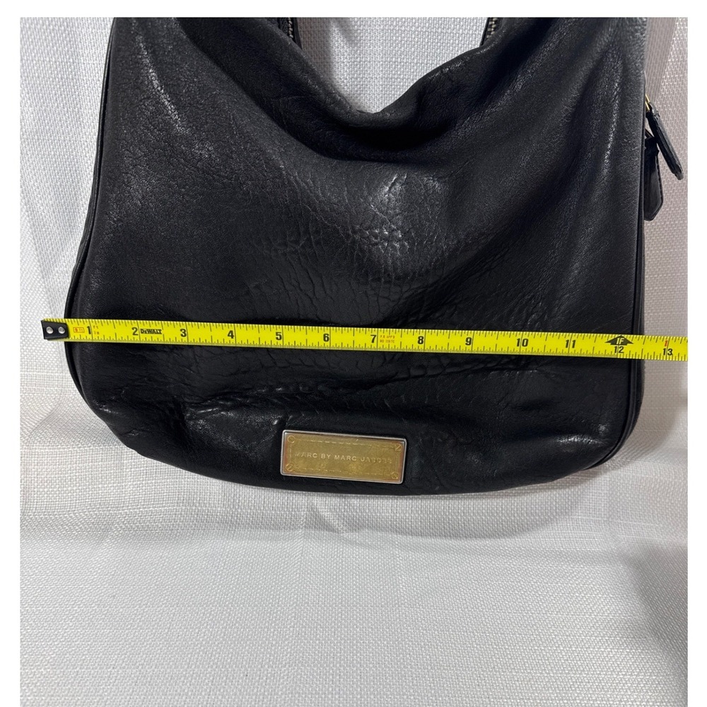 Marc by Marc Jacobs Black Leather Hobo Shoulder Bag Gold Hardware Slouchy - Picture 4 of 15